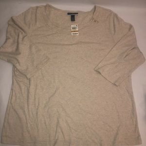 Karen Scott Top Womens Plus Sz 3X 3/4 Sleeve Scoop